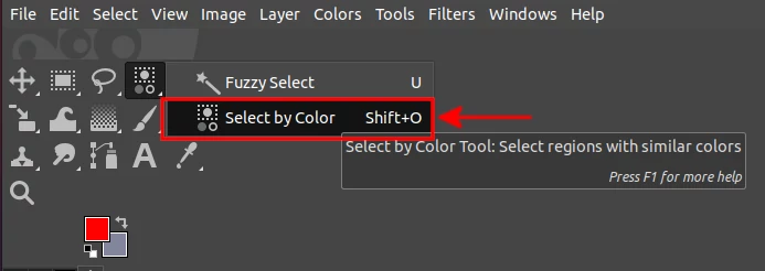 Select by Color Tool in GIMP